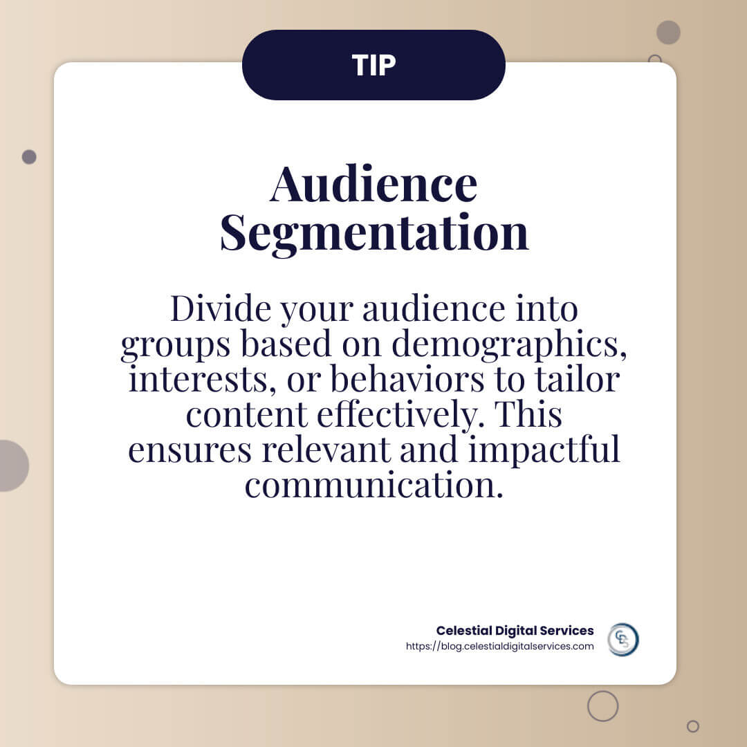 Segmenting your audience is crucial for effective content marketing. - content marketing secrets infographic simple-info-card